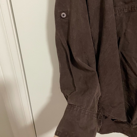 Chocolate brown babaton long sleeve button up - Picture 5 of 5